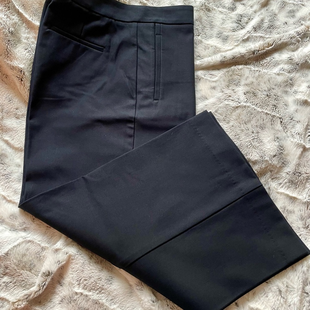 Ann Taylor Black Dress Capris with Flat Front Design